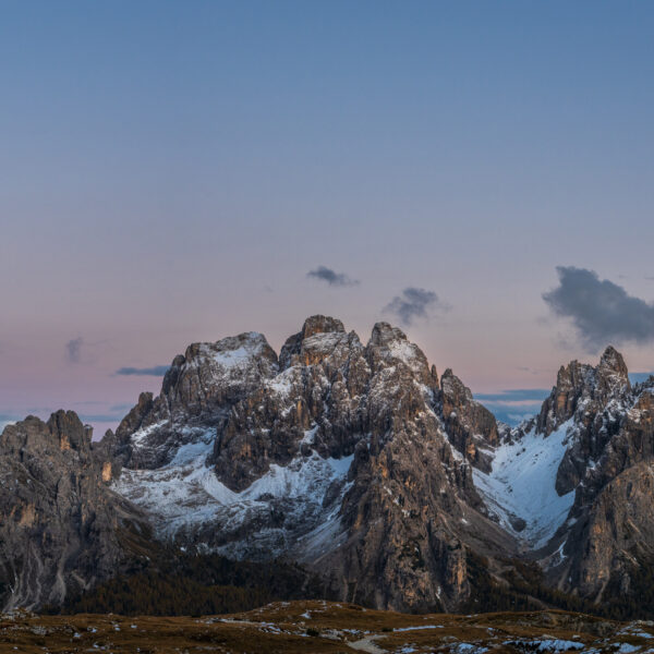 Italian mountain range in sunset